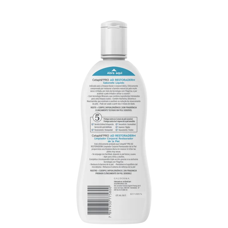 Cetaphil Pro AD Restoraderm - Sabonete Líquido Hipoalergênico 295ml